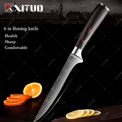 XITUO Kitchen Knives set 1-10PCS Chef knife High Carbon Stainless Steel Santoku knife Sharp Cleaver Slicing Knife Best Choice - Jaazi Intl