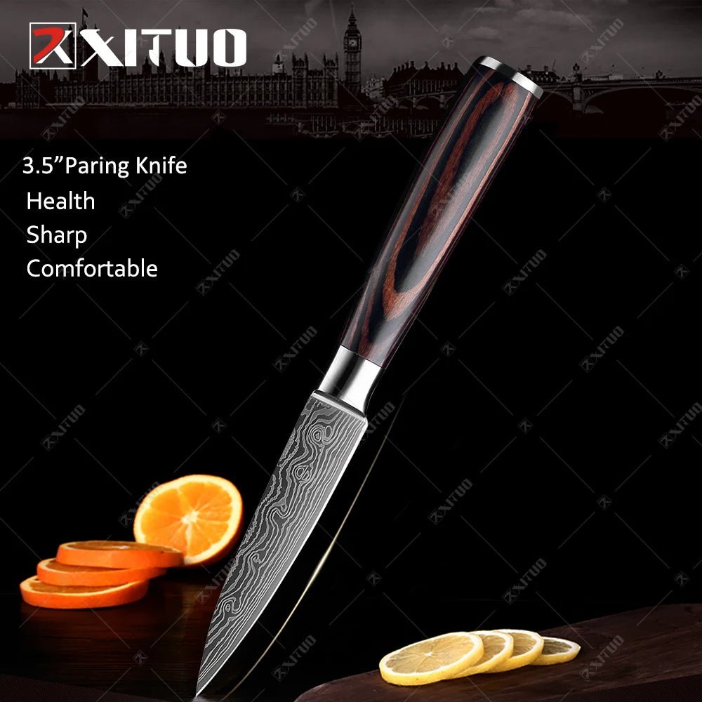 XITUO Kitchen Knives set 1-10PCS Chef knife High Carbon Stainless Steel Santoku knife Sharp Cleaver Slicing Knife Best Choice - Jaazi Intl