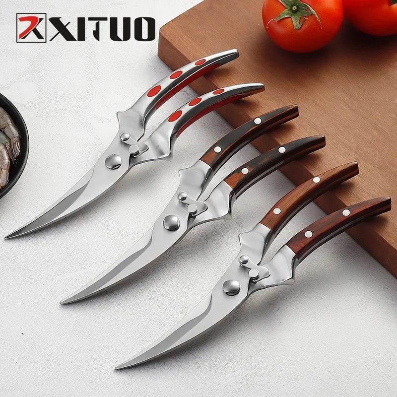 XITUO Kitchen Scissors Stainless Steel Chicken Bone Scissors Shear Chicken Duck Bone Kitchen Cooking Multi-function Shear Knife - Jaazi Intl