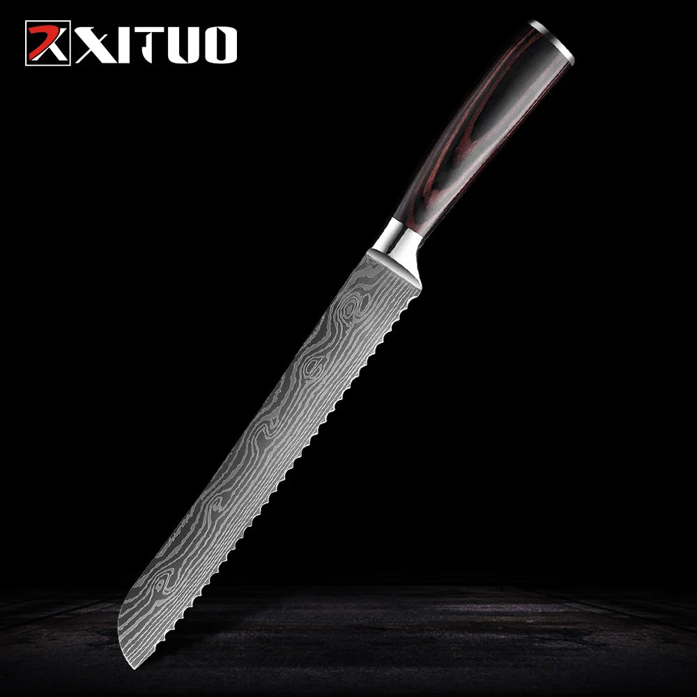 XITUO Professional Chef Knife High Carbon Stainless Steel Kitchen Knife Chef's Knife Sharp Blade Utility Cooking Slicing Knife - Jaazi Intl