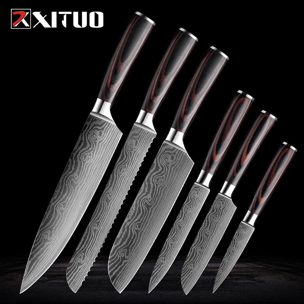 XITUO Professional Chef Knife High Carbon Stainless Steel Kitchen Knife Chef's Knife Sharp Blade Utility Cooking Slicing Knife - Jaazi Intl