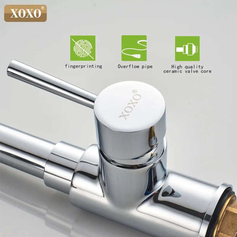 XOXO Kitchen Faucets chrome Single Handle Pull Out Kitchen Tap Single Hole Handle Swivel 360 Degree Water Mixer Tap Mixer Tap - Jaazi Intl