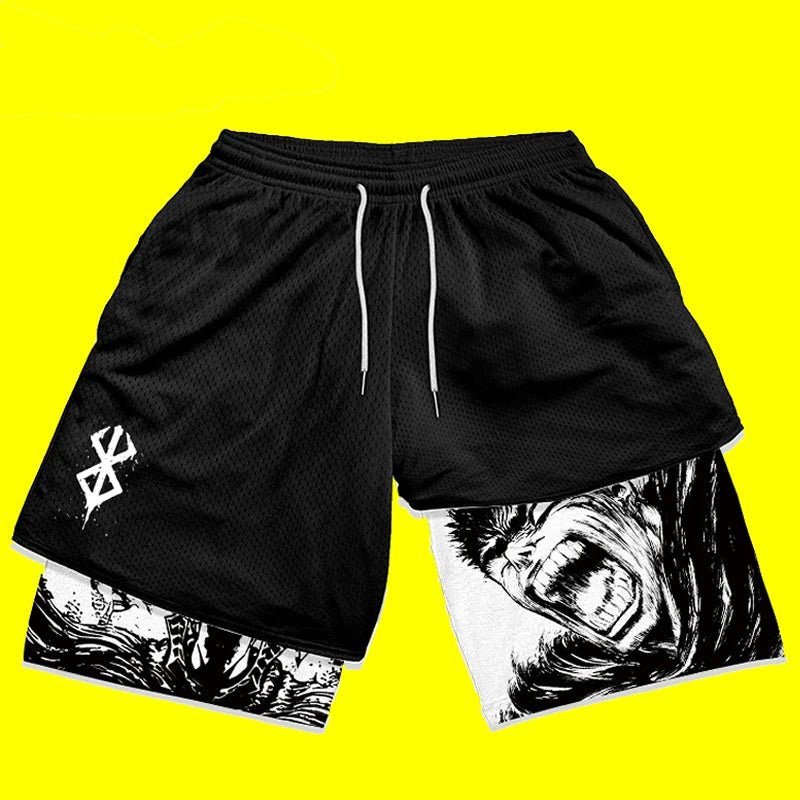 Y2K Summer Men Streetwear Anime High Waist Oversize Breathable Gym Short Pants Training Fitness Workout Track Shorts Clothes