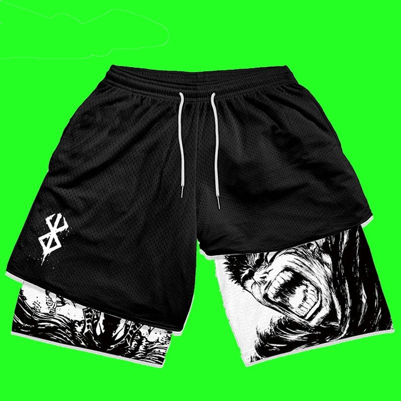 Y2K Summer Men Streetwear Anime High Waist Oversize Breathable Gym Short Pants Training Fitness Workout Track Shorts Clothes