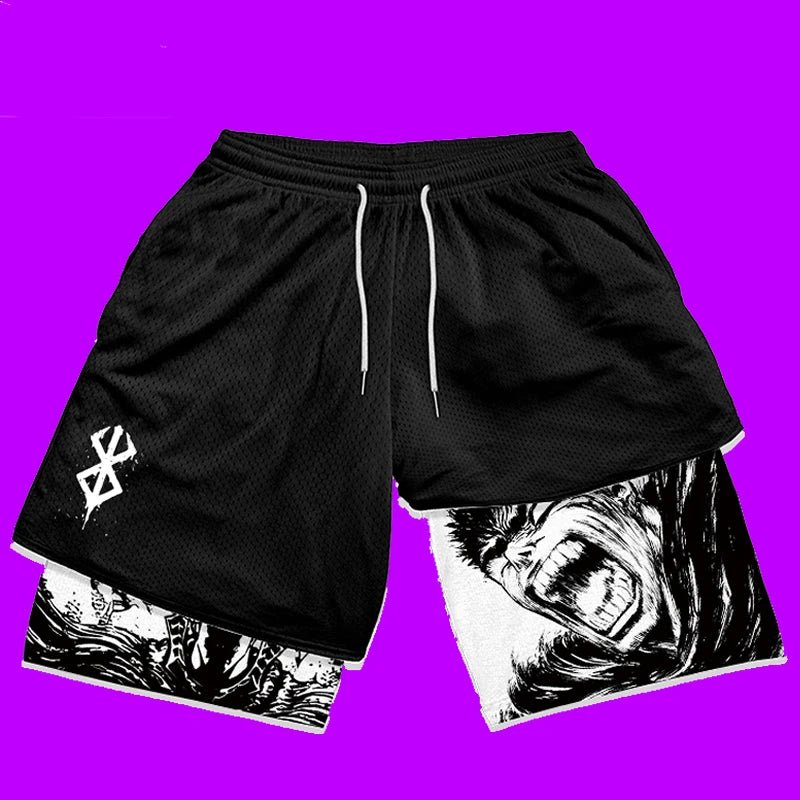 Y2K Summer Men Streetwear Anime High Waist Oversize Breathable Gym Short Pants Training Fitness Workout Track Shorts Clothes