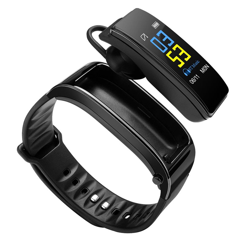 Y3 PLUS Bluetooth Headset Smart Bracelet 2 in 1 watch with earbuds Wristband health monitoring Sports Earphone and Mic - Jaazi Intl