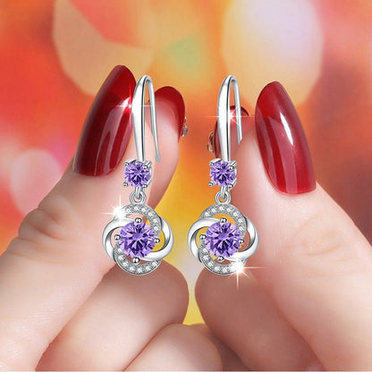 YANHUI Real Tibetan Silver Jewelry Lab Sapphire Earrings Fashion Korean Ear Jewelry Party Dating Gift Earrings Wholesale - Jaazi Intl