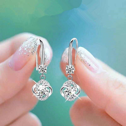 YANHUI Real Tibetan Silver Jewelry Lab Sapphire Earrings Fashion Korean Ear Jewelry Party Dating Gift Earrings Wholesale - Jaazi Intl