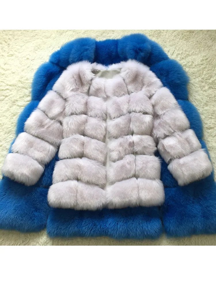 ZADORIN New Luxury Splicing Long Faux Fur Coat Women Thick Warm Winter Fashion Fluffy Faux Fur Jacket Coats for Women Outerwear - Jaazi Intl