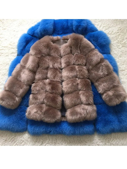 ZADORIN New Luxury Splicing Long Faux Fur Coat Women Thick Warm Winter Fashion Fluffy Faux Fur Jacket Coats for Women Outerwear - Jaazi Intl