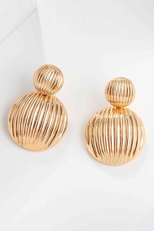 Zinc Alloy Ribbed Earrings - Jaazi Intl