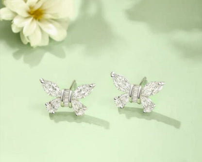 Zircon Butterfly Earrings Women's Simple and Versatile Earrings New Niche Design - Jaazi Intl