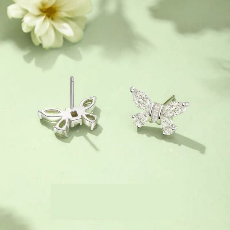 Zircon Butterfly Earrings Women's Simple and Versatile Earrings New Niche Design - Jaazi Intl