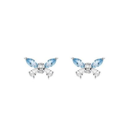 Zircon Butterfly Earrings Women's Simple and Versatile Earrings New Niche Design - Jaazi Intl