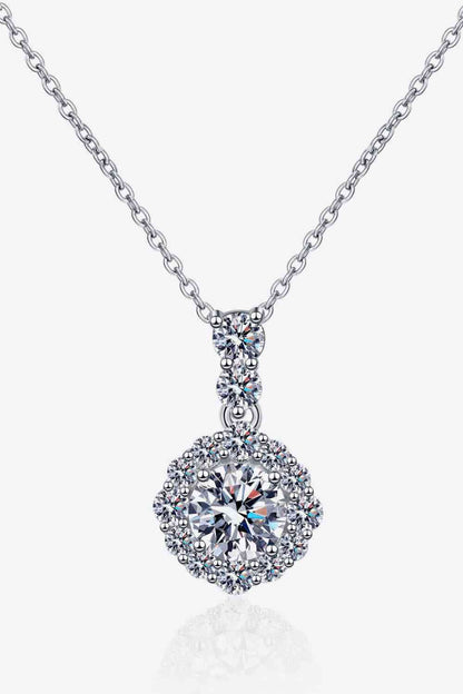 1 Carat Moissanite 925 Sterling Silver Necklace - Jaazi Intl