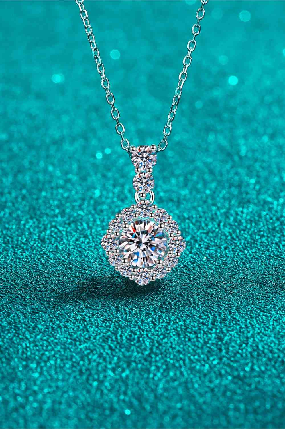 1 Carat Moissanite 925 Sterling Silver Necklace - Jaazi Intl