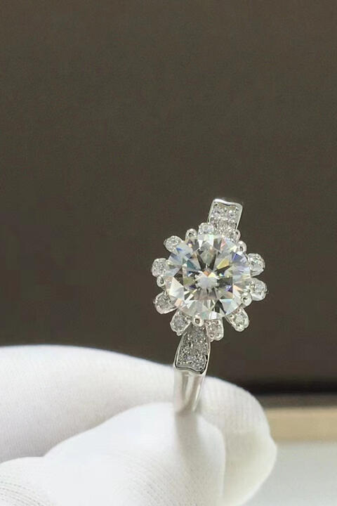 1 Carat Moissanite 925 Sterling Silver Ring - Jaazi Intl