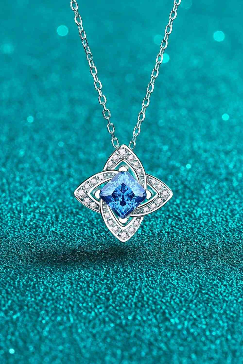 1 Carat Moissanite Floral Pendant Necklace - Jaazi Intl