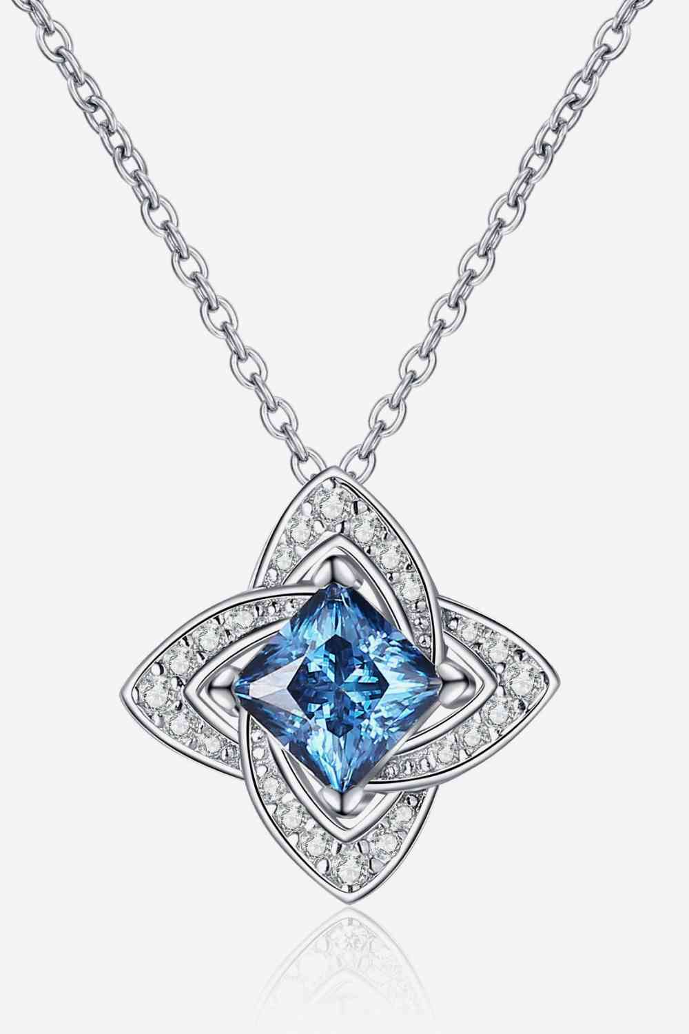 1 Carat Moissanite Floral Pendant Necklace - Jaazi Intl