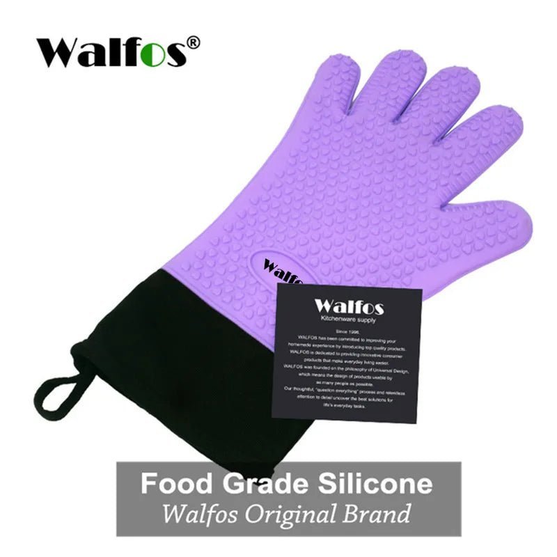 1 Piece Long Silicone Kitchen Gloves-BBQ Grill Gloves Heat Resistant Cooking Gloves For Grilling Microwave Oven Mitts Gloves - Jaazi Intl