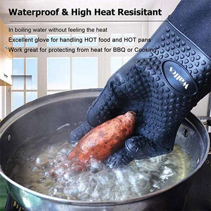 1 Piece Long Silicone Kitchen Gloves-BBQ Grill Gloves Heat Resistant Cooking Gloves For Grilling Microwave Oven Mitts Gloves - Jaazi Intl