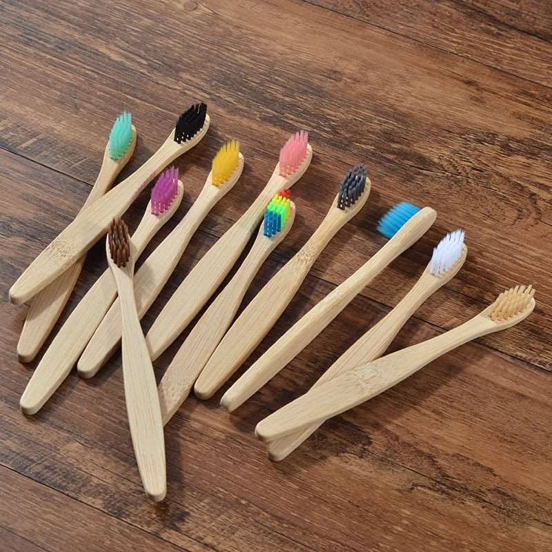 10-Pack Toothbrushes Suits Adults and kids Soft Bristles Bamboo Toothbrush eco friendly tooth brush nylon Bamboo Toothbrush - Jaazi Intl