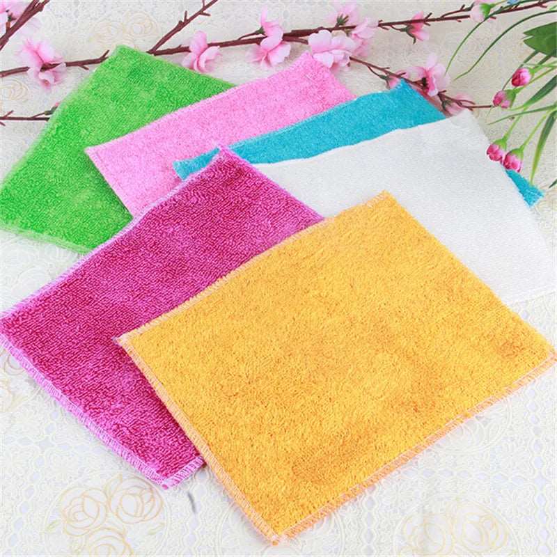 10 Pcs New Arrival Kitchen Cleaner wipping rags efficient Bamboo Fiber Cleaning Cloth home washing dish Cloth - Jaazi Intl