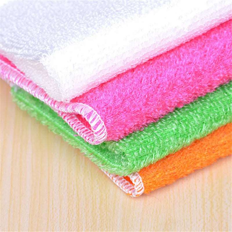 10 Pcs New Arrival Kitchen Cleaner wipping rags efficient Bamboo Fiber Cleaning Cloth home washing dish Cloth - Jaazi Intl