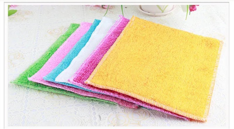 10 Pcs New Arrival Kitchen Cleaner wipping rags efficient Bamboo Fiber Cleaning Cloth home washing dish Cloth - Jaazi Intl