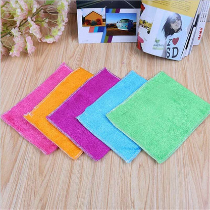 10 Pcs New Arrival Kitchen Cleaner wipping rags efficient Bamboo Fiber Cleaning Cloth home washing dish Cloth - Jaazi Intl