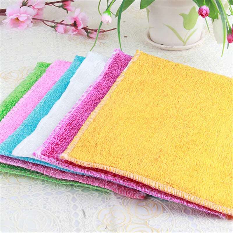 10 Pcs New Arrival Kitchen Cleaner wipping rags efficient Bamboo Fiber Cleaning Cloth home washing dish Cloth - Jaazi Intl