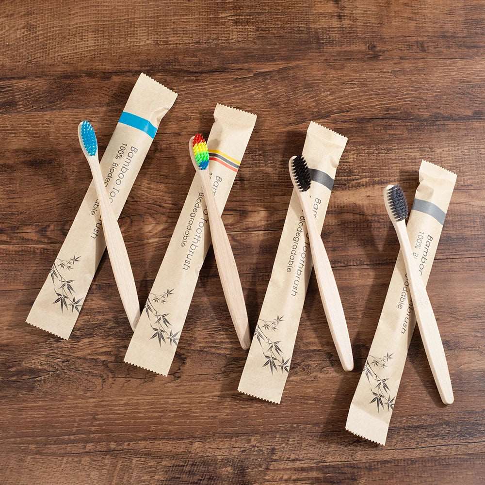 10 Piece Soft Bristles Bamboo Toothbrush Eco Friendly Vegan Tooth Brush Escova De Dente Cepillo De Dientes Bambu Brosse A Dent - Jaazi Intl