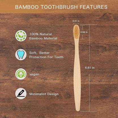 10 Piece Soft Bristles Bamboo Toothbrush Eco Friendly Vegan Tooth Brush Escova De Dente Cepillo De Dientes Bambu Brosse A Dent - Jaazi Intl