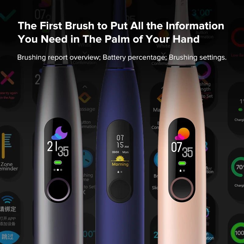 100% Original Oclean X Pro Sonic Electric Toothbrush IPX7 Waterproof Tooth Brush 4 Brushing Modes Rechargeable Touch Screen - Jaazi Intl