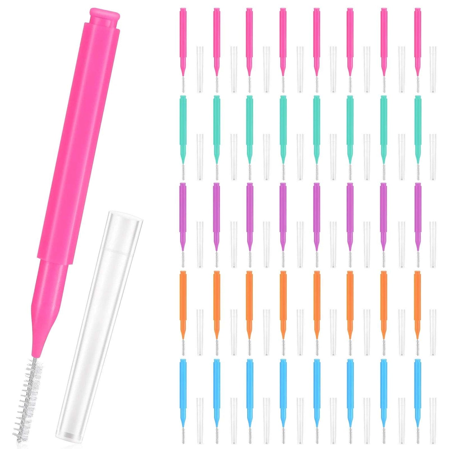 100 Pcs Cleaner Interdental Brush Interdental Brushes Braces Light Tooth Picks Flossers Pp Pick - Jaazi Intl