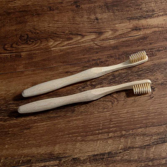 10Pcs Eco Friendly Adults Tooth Brush Bamboo Toothbrush Soft Fiber Bristles Oval Bamboo Handle Minimalist Design Toothbrushes - Jaazi Intl