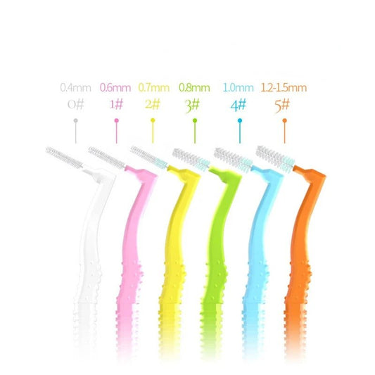 10Pcs L Shape Interdental Brushes Tooth Push-Pull Removes Plaque Teeth Oral Care Hygiene Tool 0.4mm 0.6mm 0.7mm 0.8mm 1.2-1.5mm - Jaazi Intl