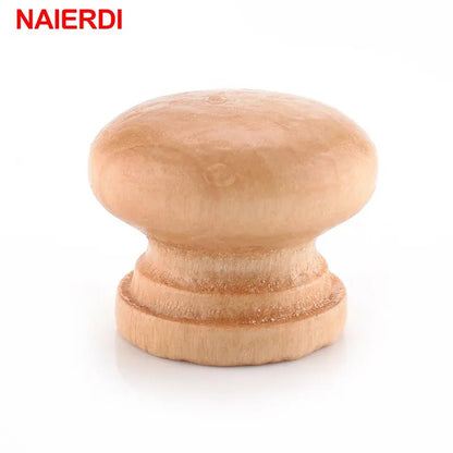 10pcs NAIERDI Handles 2.5X2CM Natural Wooden Cabinet Drawer Wardrobe Knobs Door Pull Kitchen Handle Furniture Hardware - Jaazi Intl