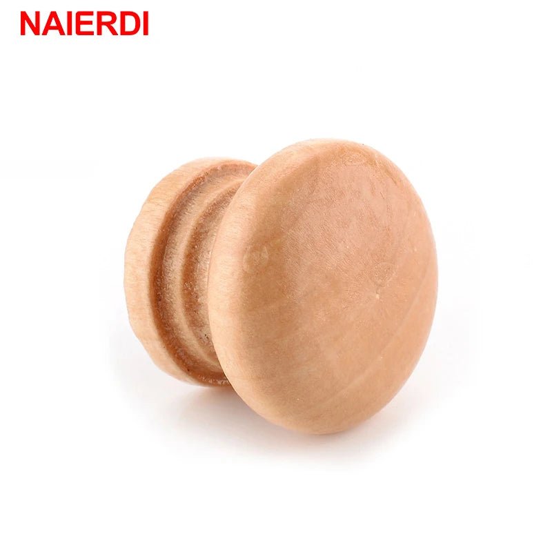 10pcs NAIERDI Handles 2.5X2CM Natural Wooden Cabinet Drawer Wardrobe Knobs Door Pull Kitchen Handle Furniture Hardware - Jaazi Intl