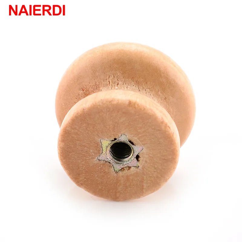 10pcs NAIERDI Handles 2.5X2CM Natural Wooden Cabinet Drawer Wardrobe Knobs Door Pull Kitchen Handle Furniture Hardware - Jaazi Intl