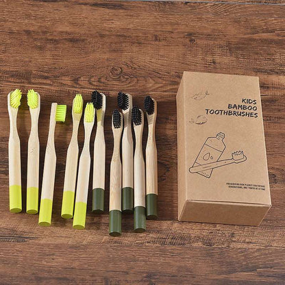 10Pcs Toothbrush Children DuPont Tooth Brush Bristles Eco Biodegradable Bamboo Toothbrush Oral Care Toothbrush Child Toothbrush - Jaazi Intl