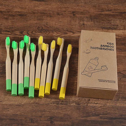 10Pcs Toothbrush Children DuPont Tooth Brush Bristles Eco Biodegradable Bamboo Toothbrush Oral Care Toothbrush Child Toothbrush - Jaazi Intl