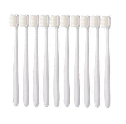 10pcs/set Toothbrush Million Nano Bristle Ultrafine Adult Tooth Brush Teeth Deep Cleaning Dental Oral Care Brush Portable Travel - Jaazi Intl