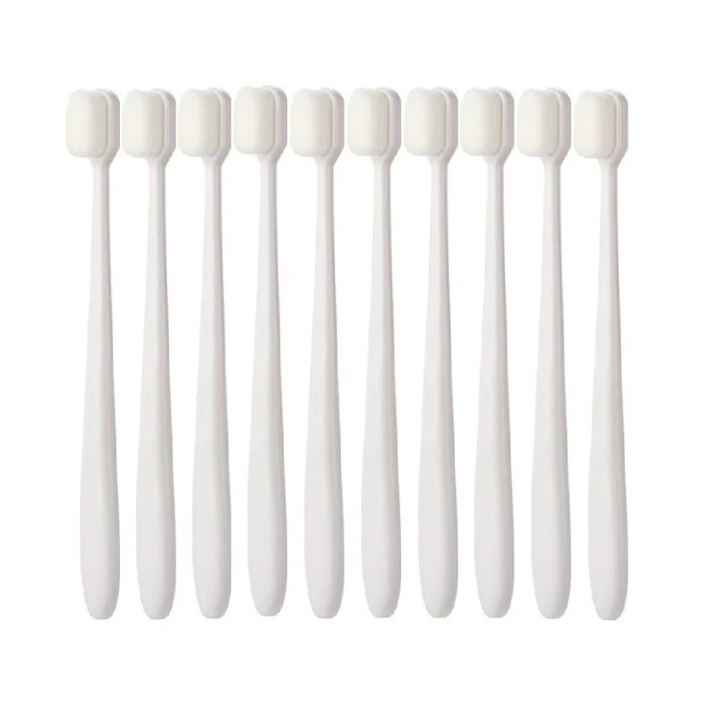 10pcs/set Toothbrush Million Nano Bristle Ultrafine Adult Tooth Brush Teeth Deep Cleaning Dental Oral Care Brush Portable Travel - Jaazi Intl