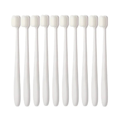 10pcs/set Toothbrush Million Nano Bristle Ultrafine Adult Tooth Brush Teeth Deep Cleaning Dental Oral Care Brush Portable Travel - Jaazi Intl