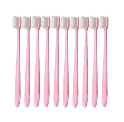 10pcs/set Toothbrush Million Nano Bristle Ultrafine Adult Tooth Brush Teeth Deep Cleaning Dental Oral Care Brush Portable Travel - Jaazi Intl