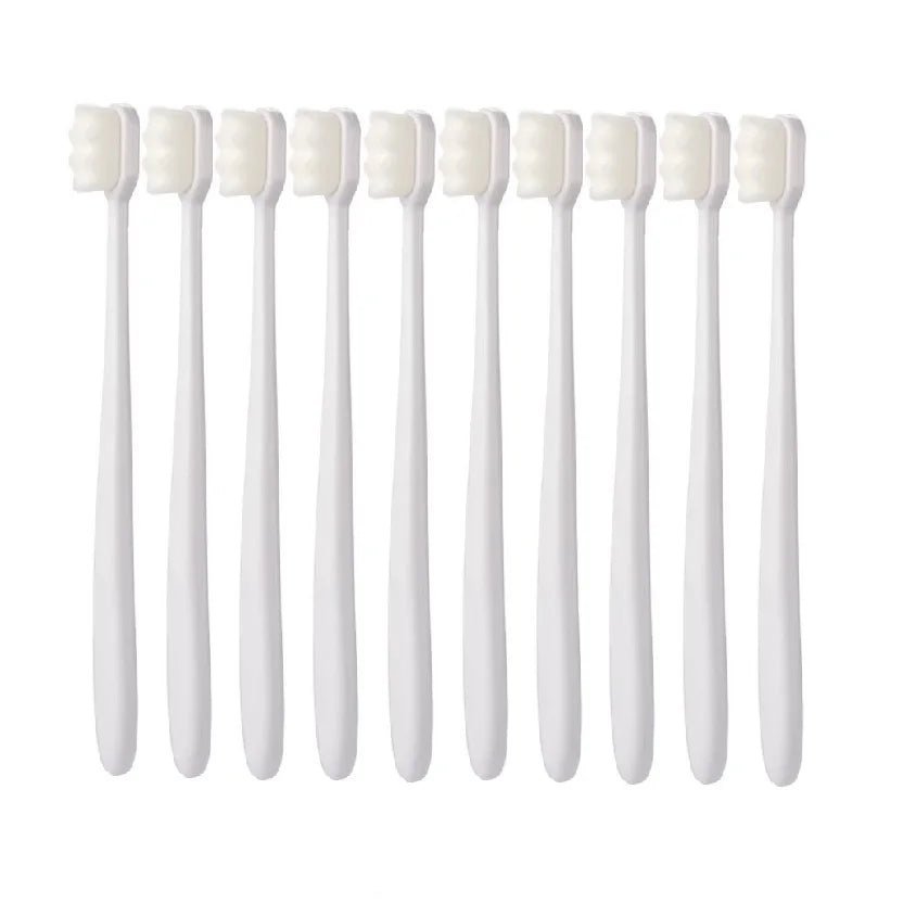 10pcs/set Toothbrush Million Nano Bristle Ultrafine Adult Tooth Brush Teeth Deep Cleaning Dental Oral Care Brush Portable Travel - Jaazi Intl