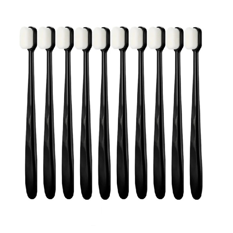 10pcs/set Toothbrush Million Nano Bristle Ultrafine Adult Tooth Brush Teeth Deep Cleaning Dental Oral Care Brush Portable Travel - Jaazi Intl