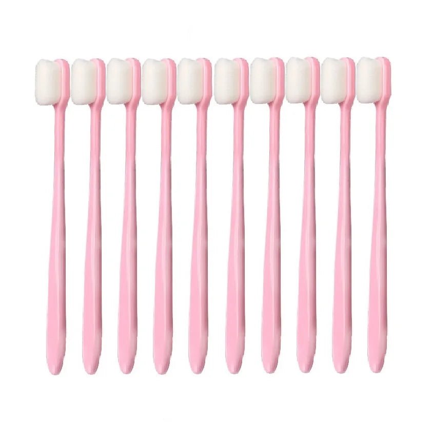 10pcs/set Toothbrush Million Nano Bristle Ultrafine Adult Tooth Brush Teeth Deep Cleaning Dental Oral Care Brush Portable Travel - Jaazi Intl