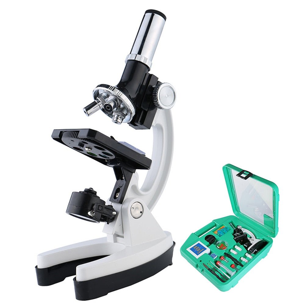 1200X Digital Microscope Set with Accessories Kit for Children Kids Students Gift All-Metal 100X 600X 1200X White Microscope - Jaazi Intl